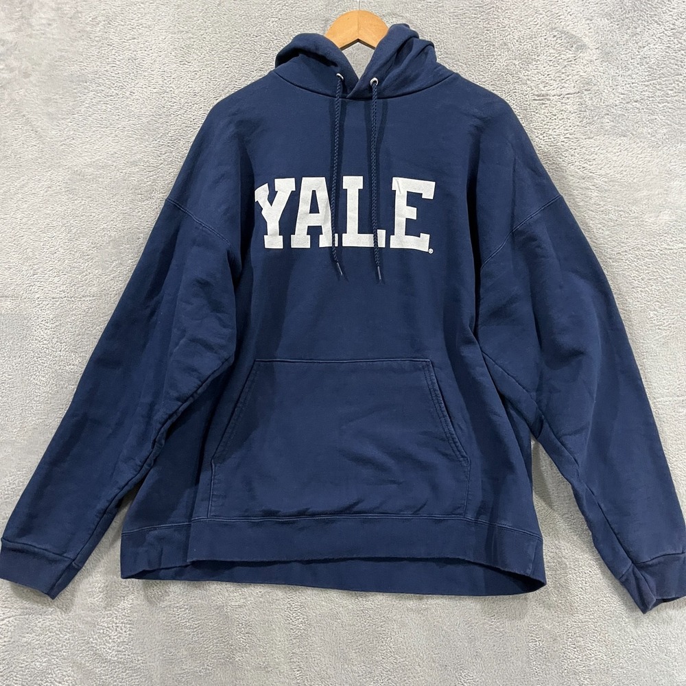 Vintage Yale Hoodie Men Large Hanes‎ Pullover 90s Y2K Arch Ivy League University